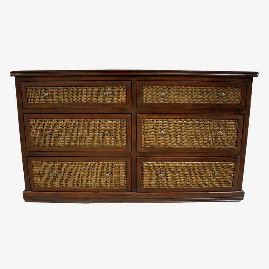 Pier 1 Imports Wood & Rush Double Dresser - image 0