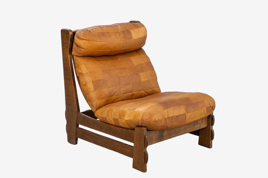 Carl Straub Highback Lounge Chair In Oak + Leather - image 0