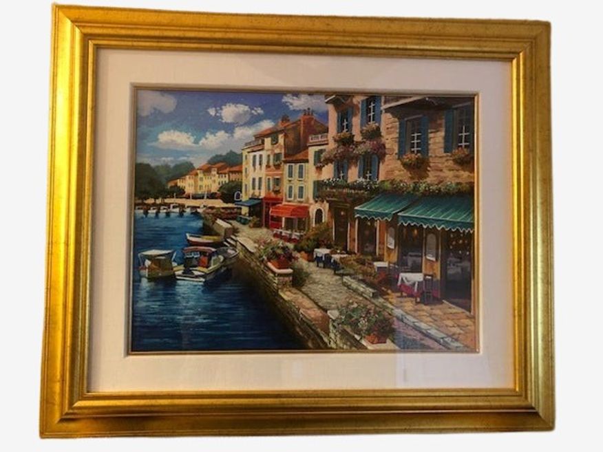 Framed Serigraph on Paper Anatoly Metlan "Restaurant Row" VR49-10881 - image 0