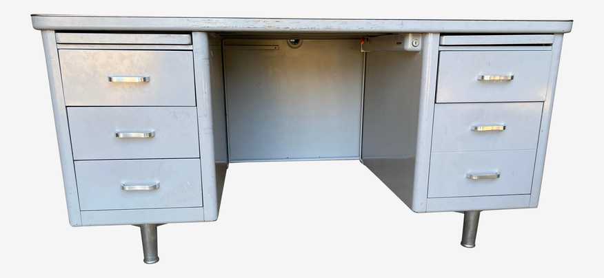 1960s Vintage Metal Tanker Desk - image 0