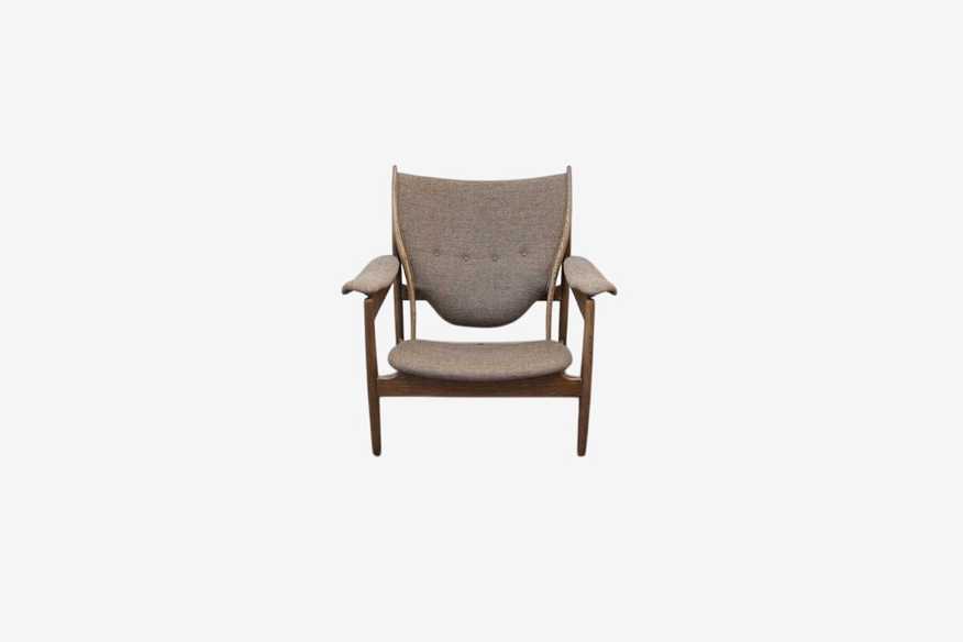 Chieftain Finn Juhl Style Wood & Fabric Lounge Chair - image 0