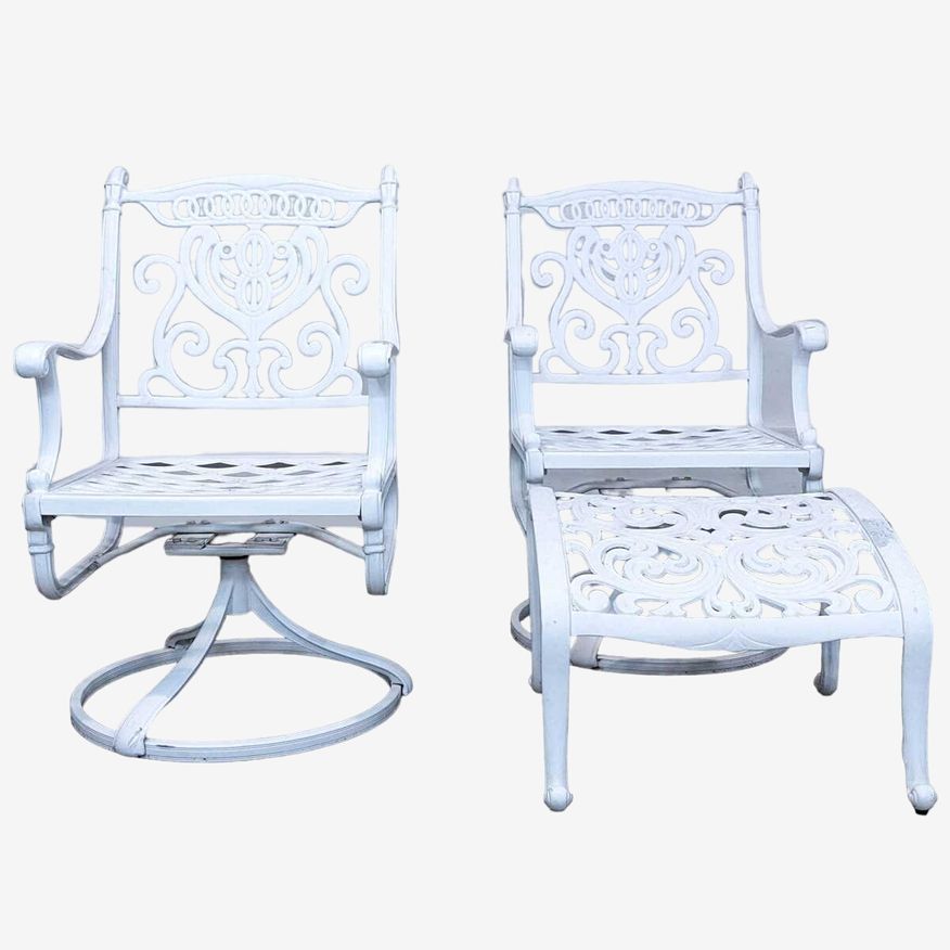 Vintage Style White Outdoor Armchairs - image 0