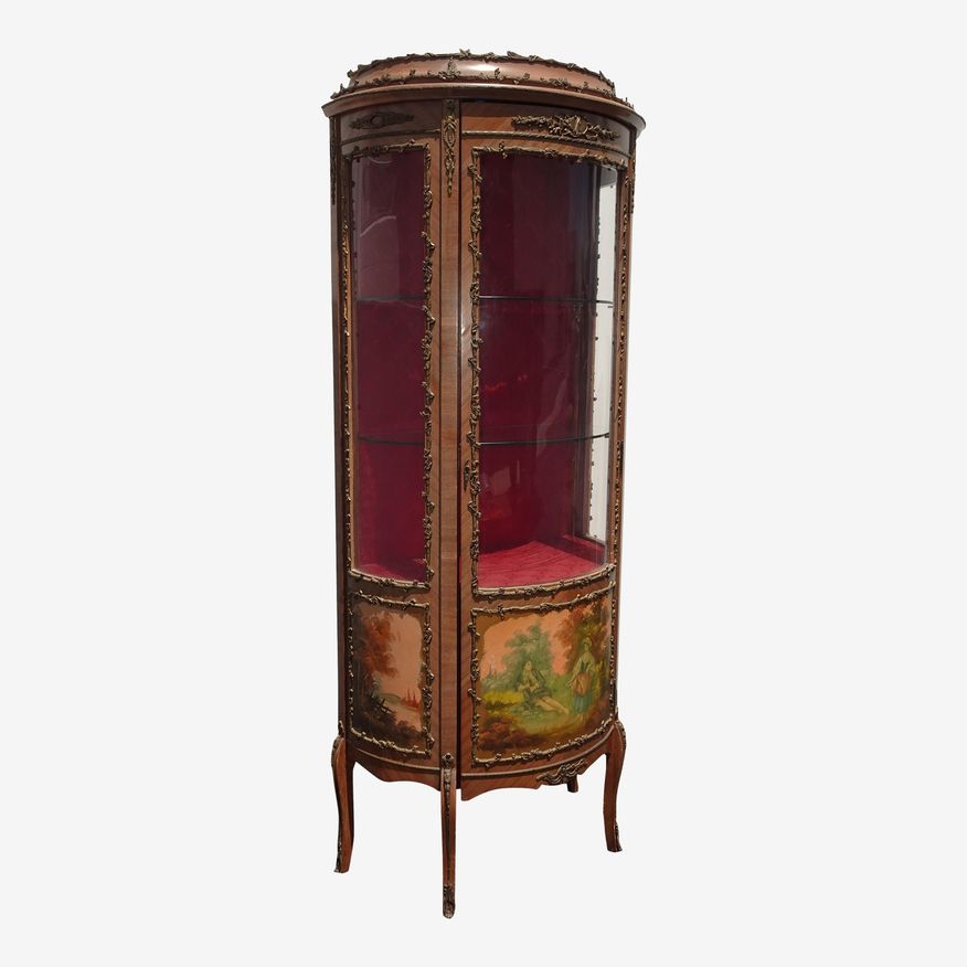 Vintage French Louis XV Hand Painted Vitrine Display Cabinet ~ Made in Spain - image 0