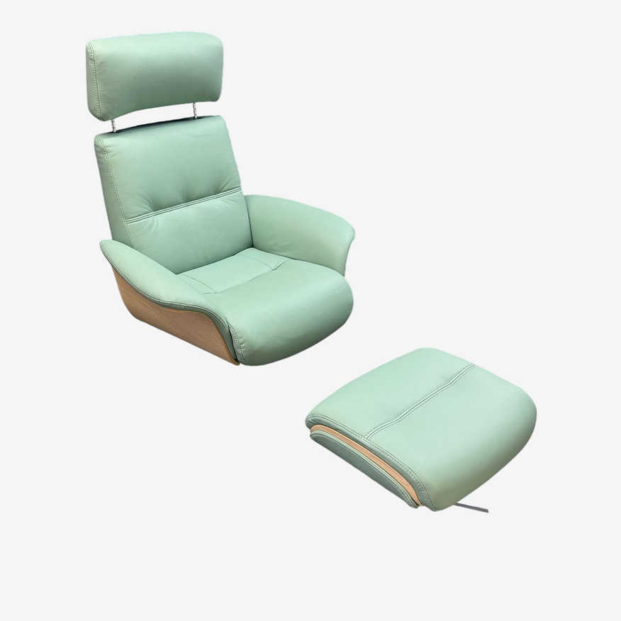 Img Usa Space Leather Recliner + Ottoman - image 0