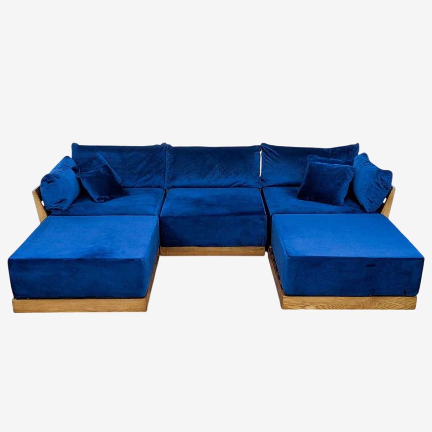 Inside Weather Modular Bondi blue 3-Seater Sofa in Coal | Memory Foam Blend - image 0