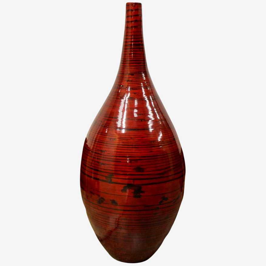 Pier 1 Imports Glossy Red Floor Vase - image 0