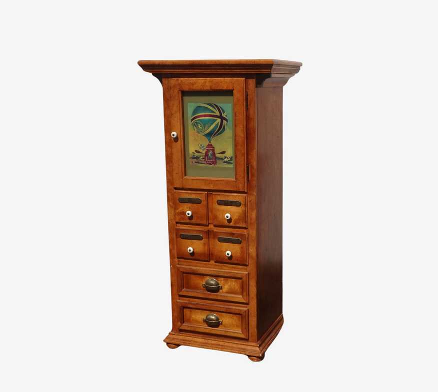 Vintage French Country Storage Cabinet ~ 4 Drawers & Cabinet w Shelves - image 0