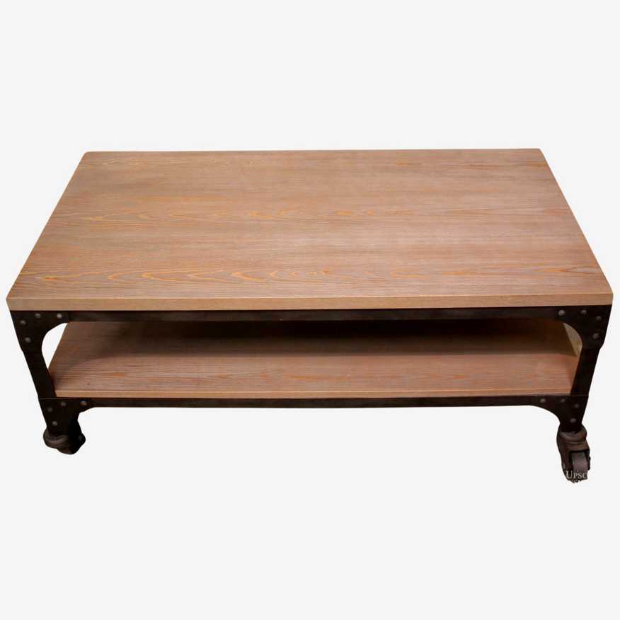 Industrial Two Tier Coffee Table on Casters - image 0