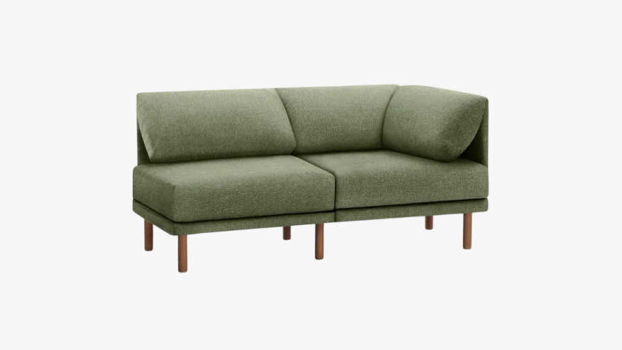 Burrow Moss Green/Walnut LegbThe Range 2-Piece One Arm Sofa Loveseat FFW258-629 - image 0