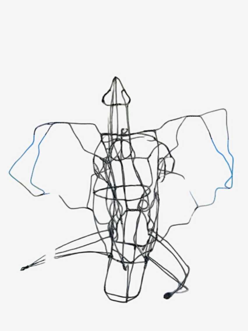 Wire Elephant Sculpture - image 0