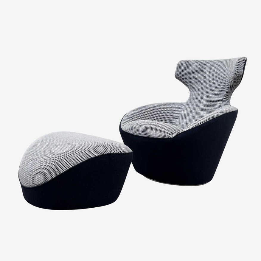 Roche Bobois Edito Lounge Armchair And Ottoman - image 0