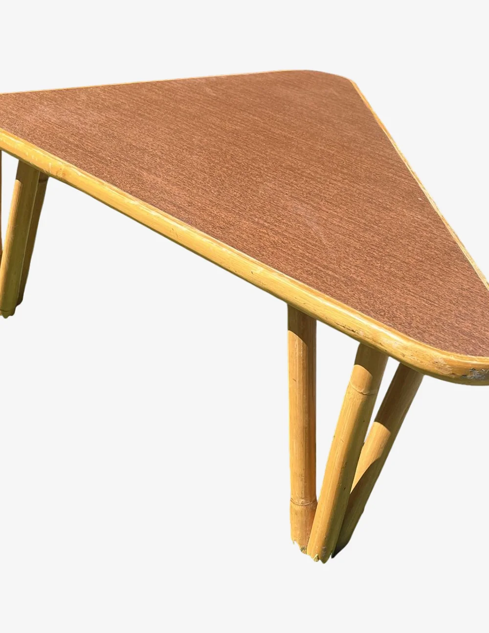 Mid 20th Century Vintage Rattan Corner Table - image 0