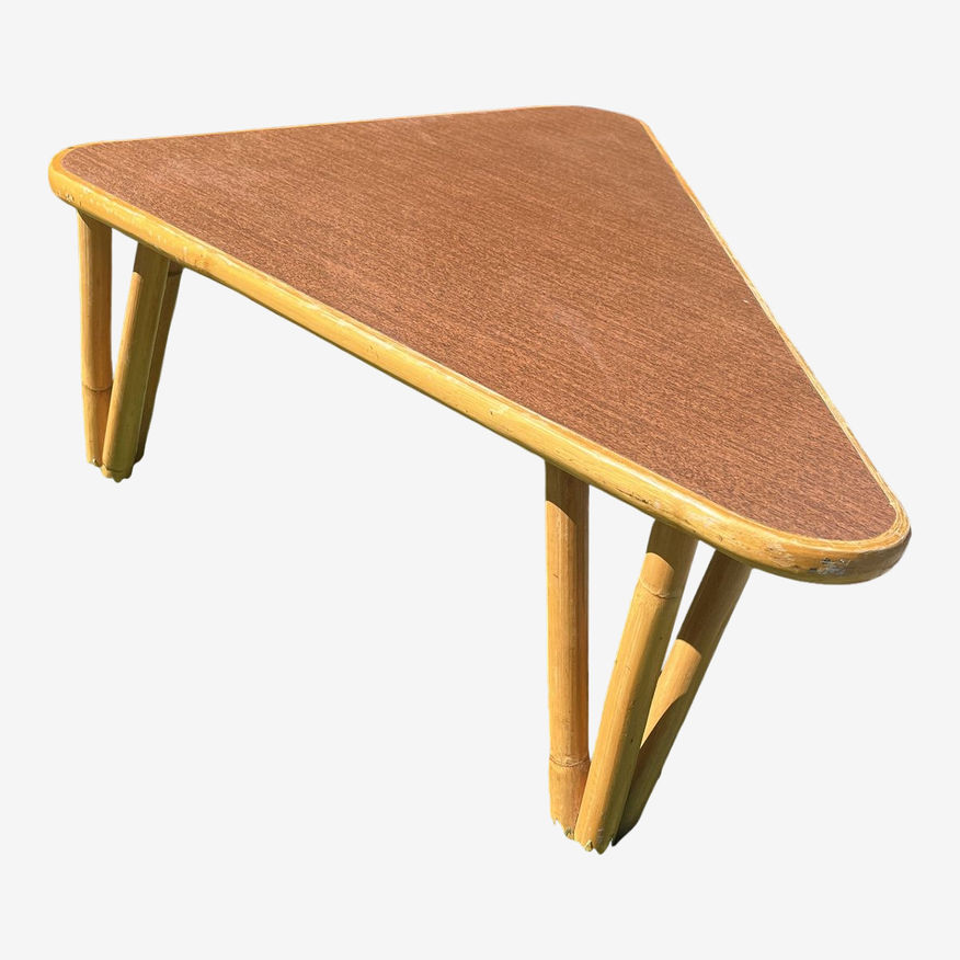 Mid 20th Century Vintage Rattan Corner Table - image 0
