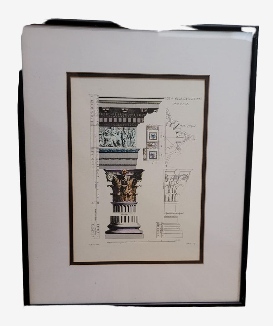 Vintage Neoclassical Architectural Reproduction Print by Patrisha Thomson & Workshop, Framed - image 0