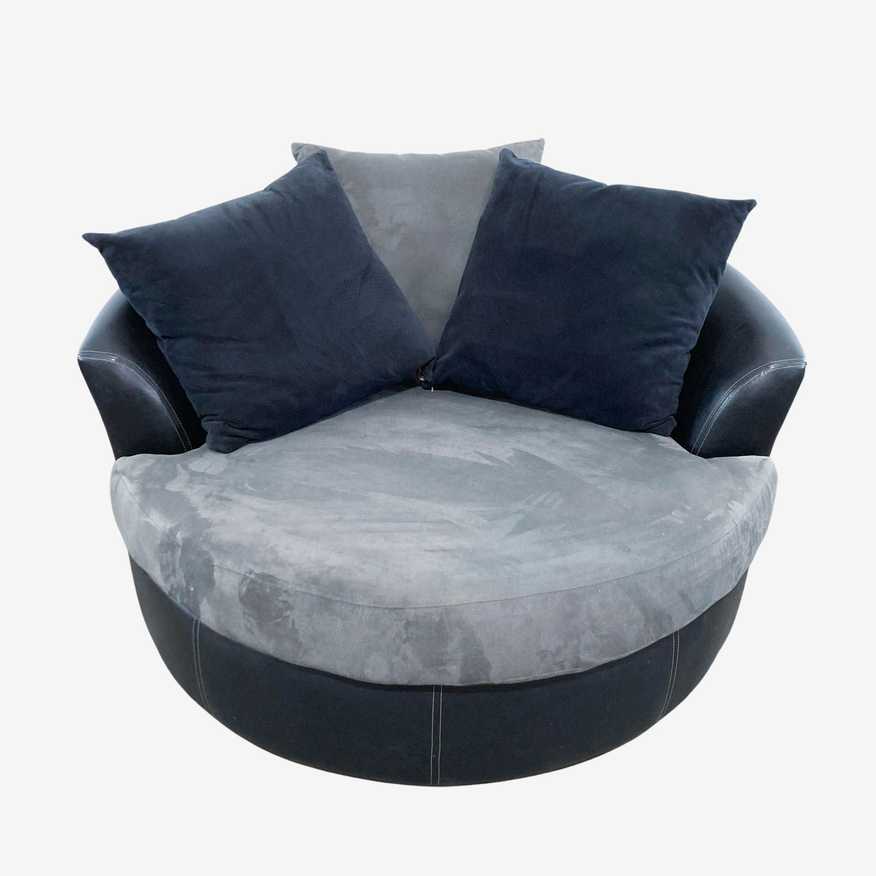 Contemporary Oversized Barrel Swivel Chair - image 0