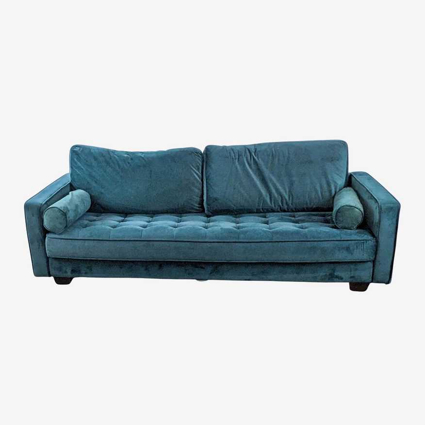 Mid-Century Style Green Sofa - image 0
