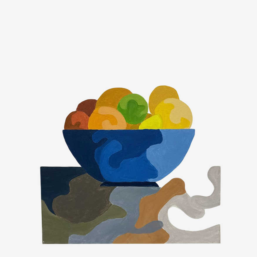 Modern Still Life Acrylic on Canvas Fruit Bowl - image 0