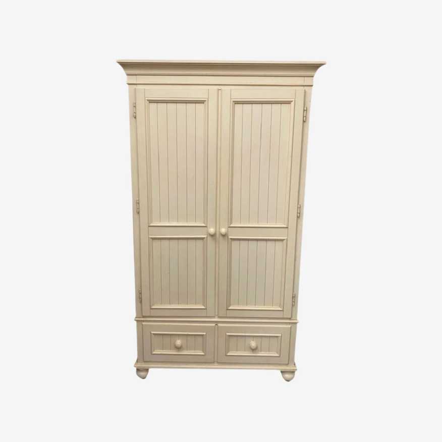 Ethan Allen White Beadboard Armoire/Wardrobe Cabinet DM195-1 - image 0