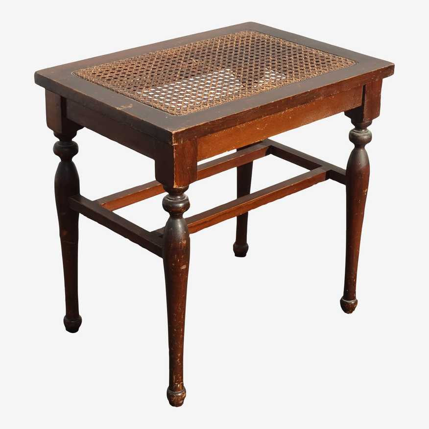 Vintage French Provincial Country Brown Cane Bench by Gardner Chair Co. - image 0