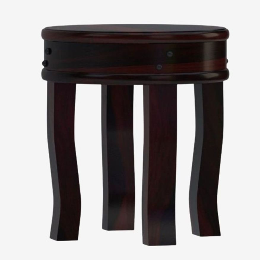 Sierra Living Manitoba Rustic Solid Wood Full Moon Round End Table - image 0