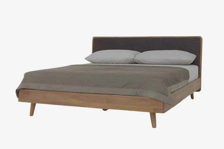 Castlery Seb King Wood Platform Frame w Upholstered Headboard Bed FFE258-226 - image 0