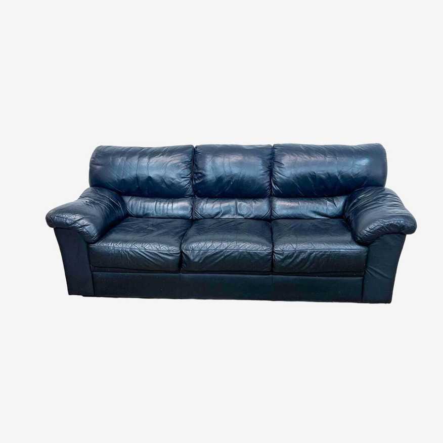 Black Leather Sofa - image 0