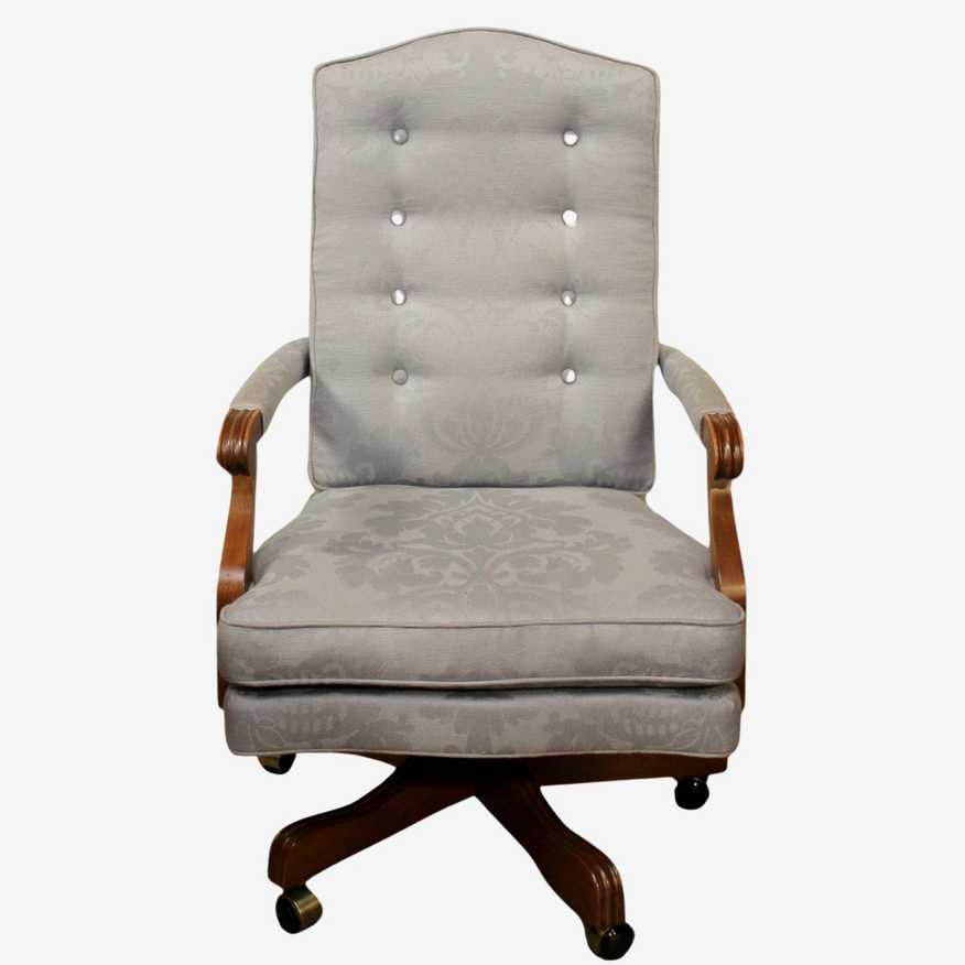 Ethan Allen ‘Harvard’ Light Blue Executive Desk Chair - image 0
