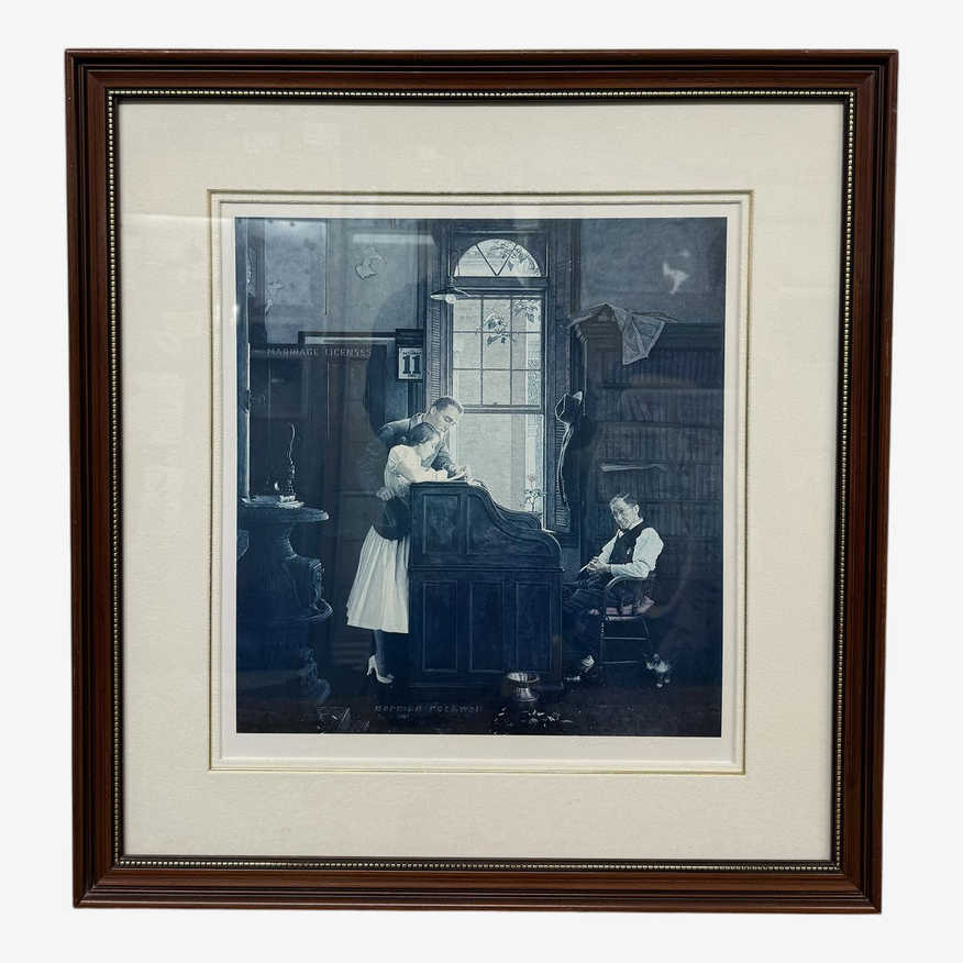 Norman Rockwell Marriage License Vintage Print - image 0