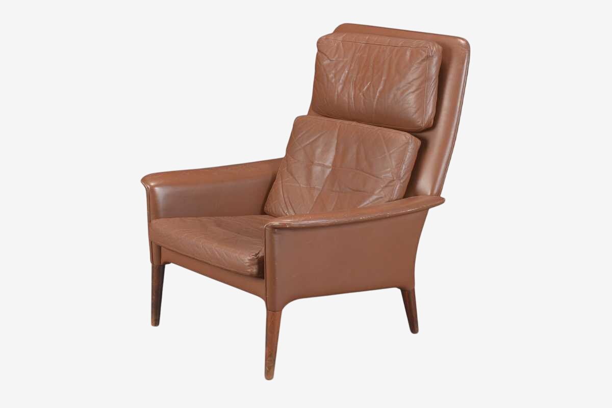 Kai lyngfeldt larsen lowback lounge chair in rosewood + black