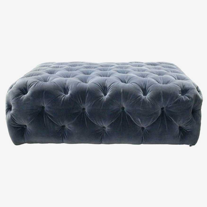 Article Blue Velveteen Coffee Table Ottoman - image 0