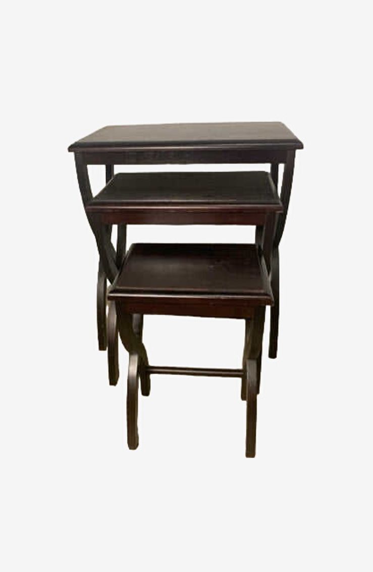 Set of 3 Wooden Nesting Tables - image 0