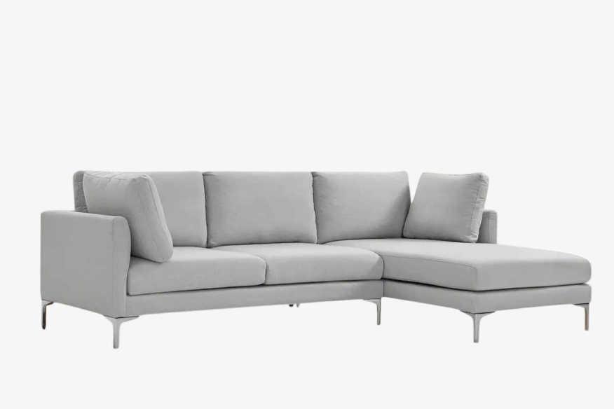 Castelry Adams Dove Grey Chaise Sectional Sofa Couch Left Facing Seat FFE258-429 - image 0