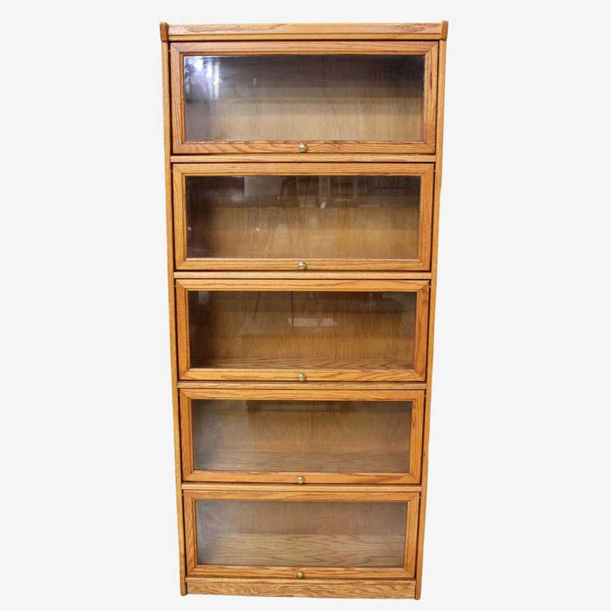 5 Tier Oak Barrister Bookcase - image 0