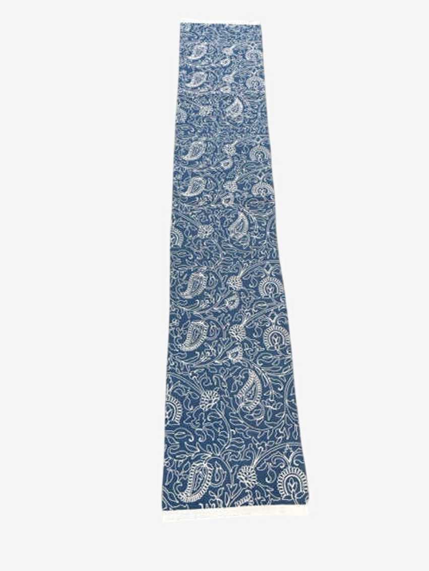 Blue And White Embroidered Table Runner - image 0