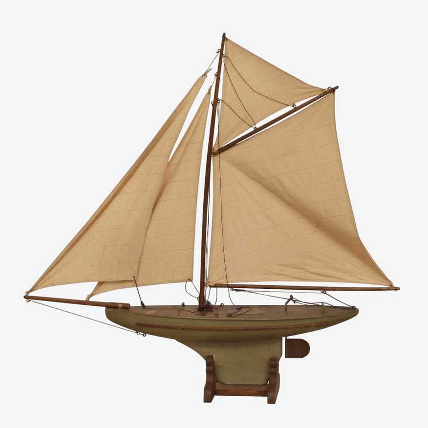 Antique Edwardian Pond Yacht Sailboat - image 0