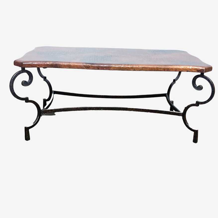 Hammered Copper Top Coffee Table - image 0