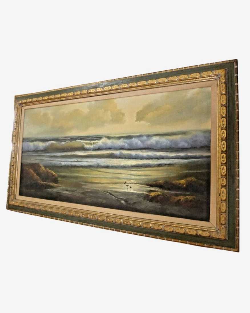 Vintage Oil on Canvas Painting Picture Ocean Wave by Beverly Carrick - image 0