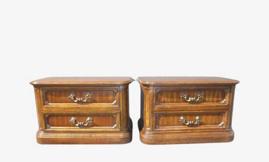 Pair of Vintage Mid Century Drexel Heritage 2 Drawer Night Stands - image 0