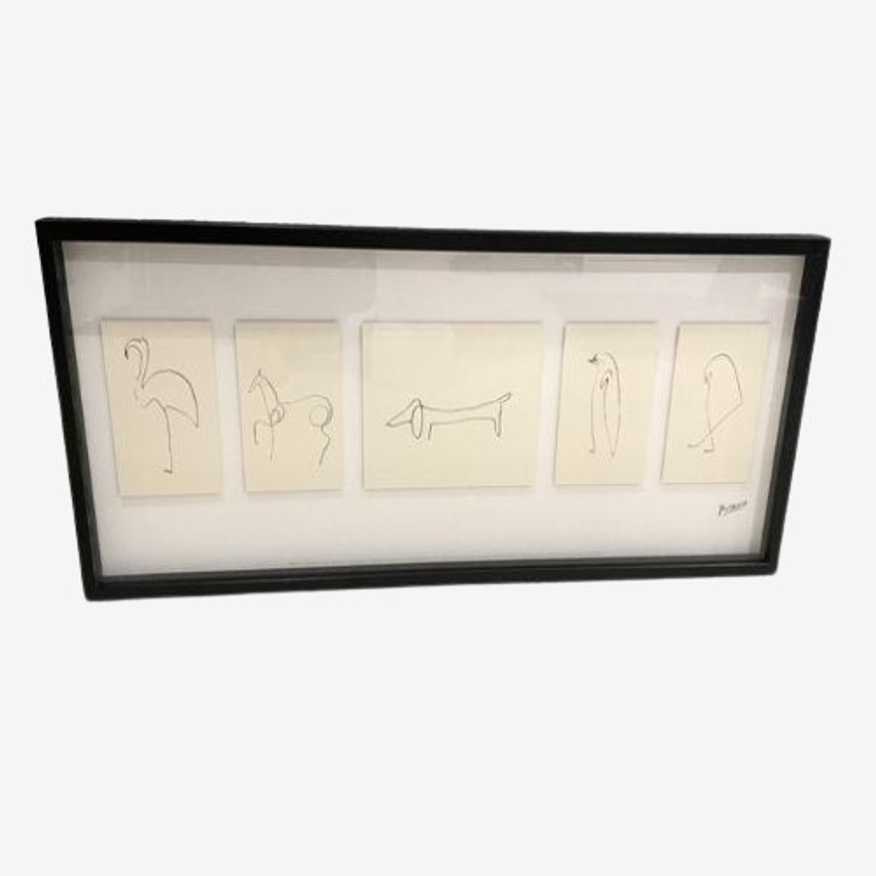 5 Animal Picasso Ikea Olunda Lithograph Art Print Picasso GH113-1 - image 0