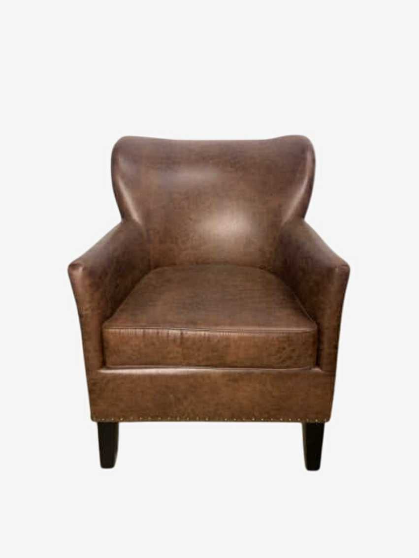 Faux Leather Armchair With Nailheads - image 0
