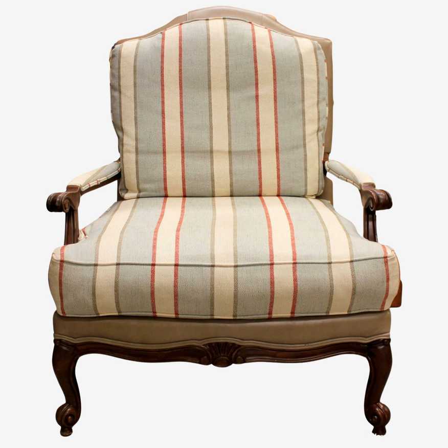 Sherrill Furniture Striped Skirted Accent Arm Chair 