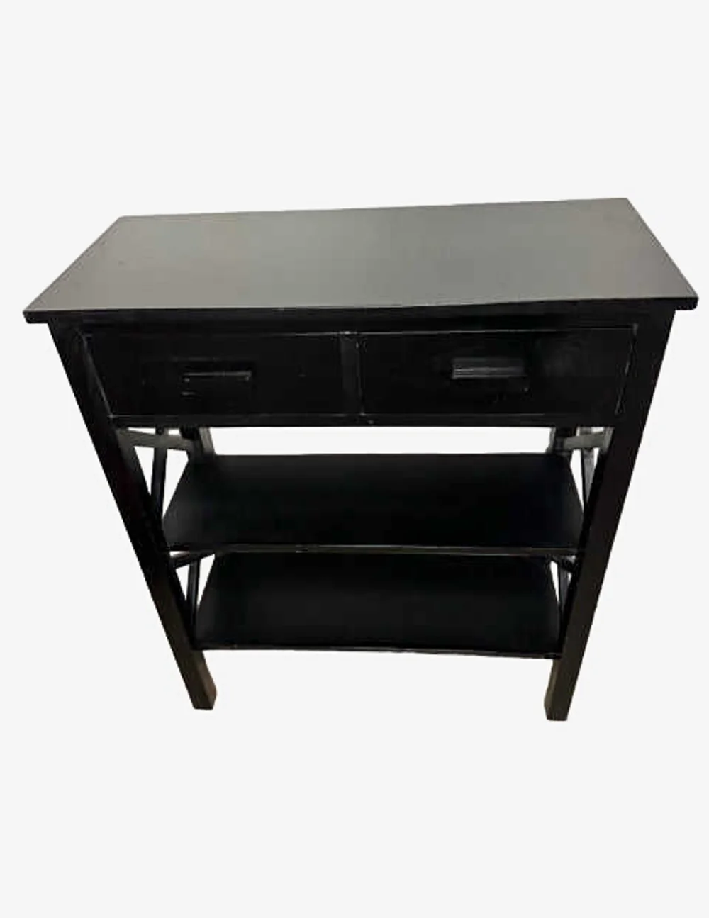 Black Painted Console with 2 Drawers & 2 Shelves - image 0