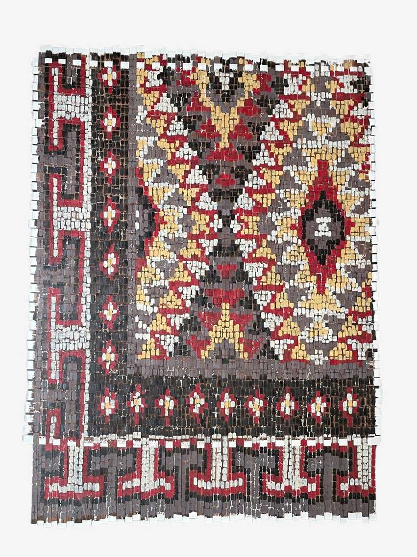 Heidi Lewis Coleman  Acrylic on Woven Paper. "Beaded Parfleche" Art GH - image 0