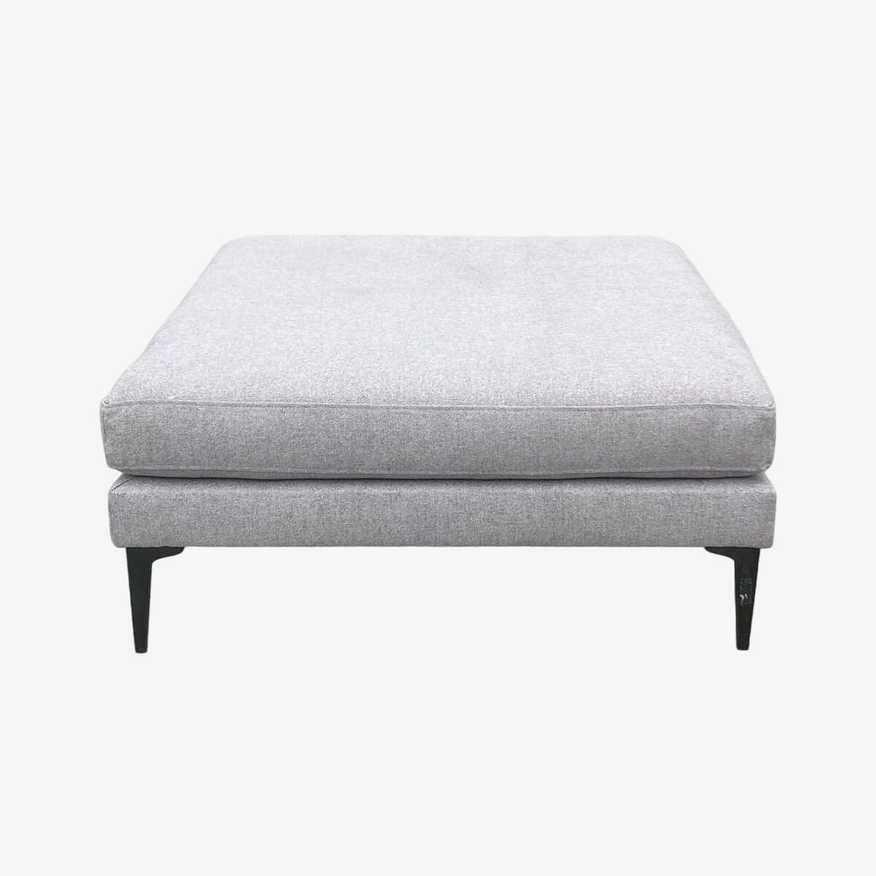 West Elm Andes Grey Large Ottoman - image 0