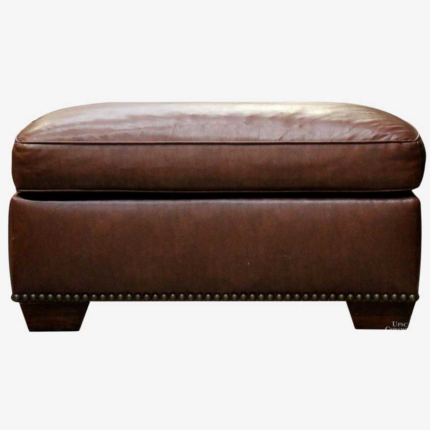 Brown Leather Ottoman - image 0