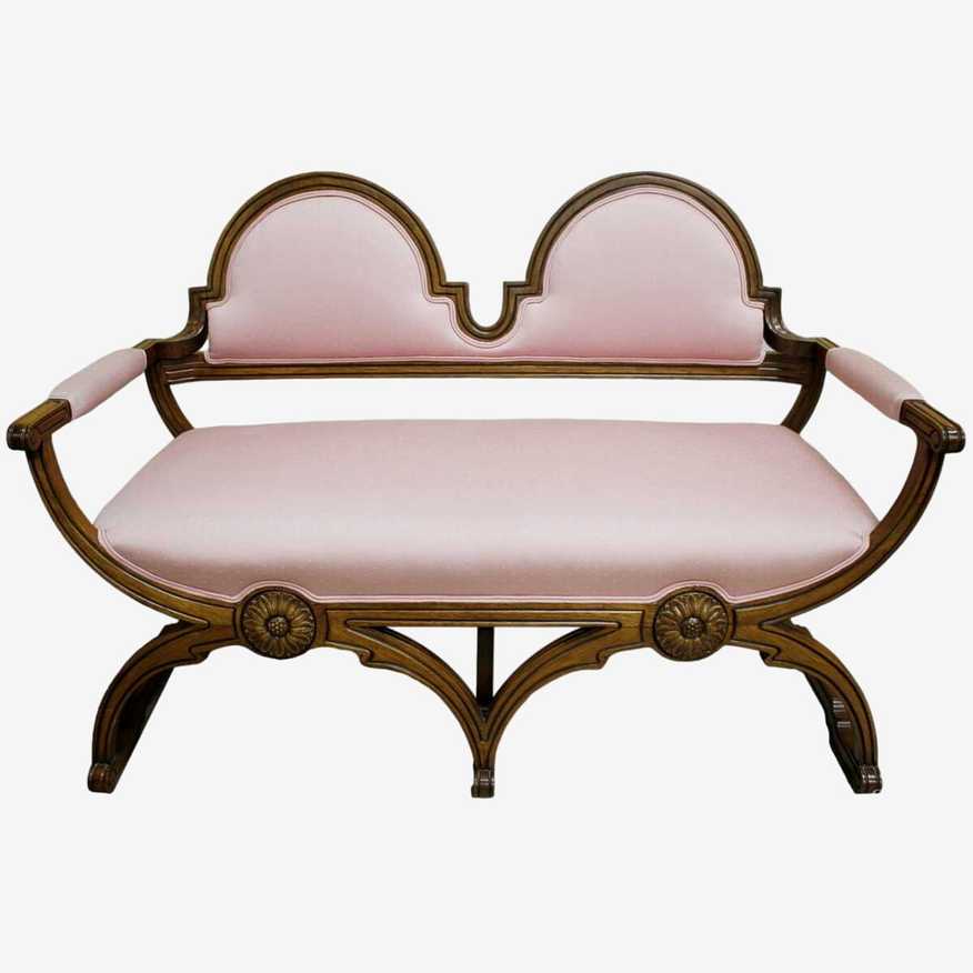 Antique Pink Settee - image 0