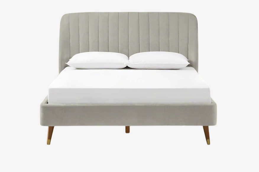 Castlery Lexi Queen Size Tufted  Padded Headboard Bed in Nickel Grey FFE258-562 - image 0