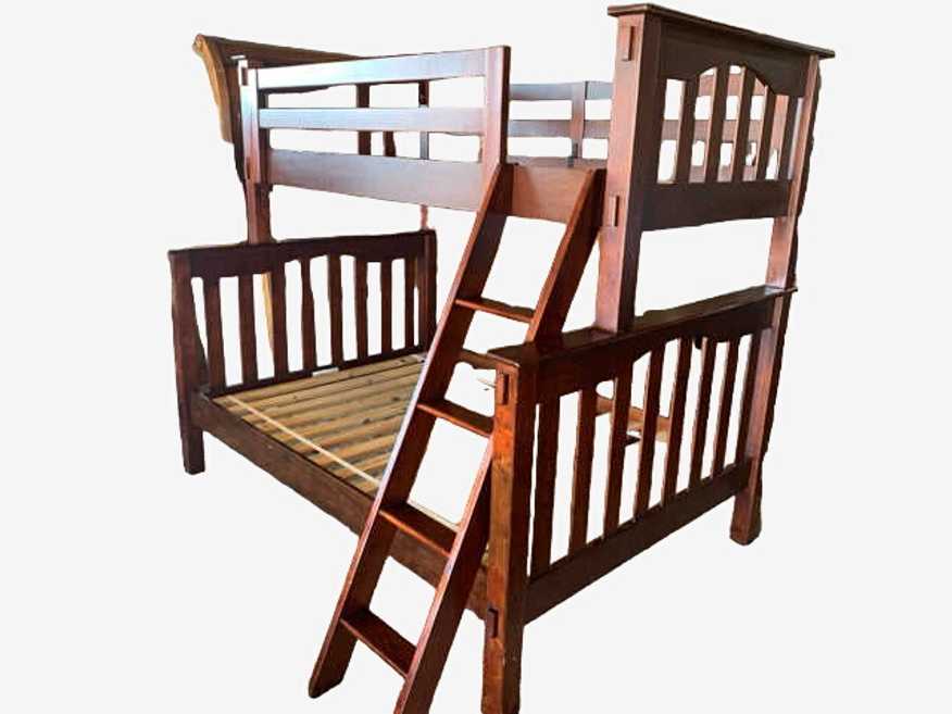 Pottery Barn Kendall Kids Twin Over Full Dark Wood Bunk Bed Frame - image 0