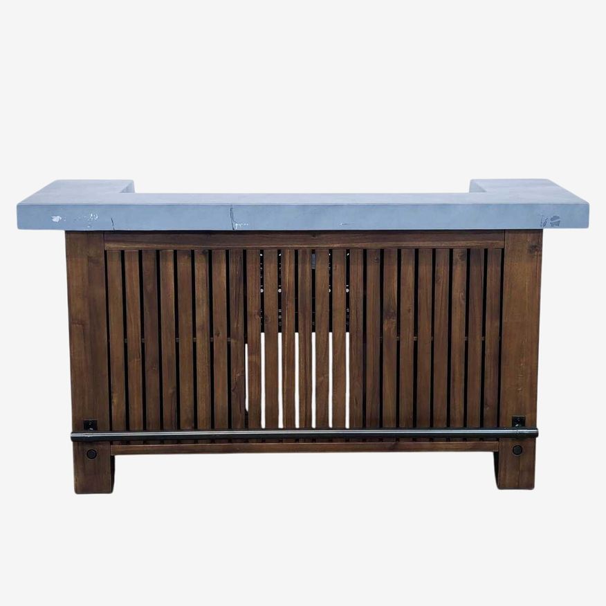 Pottery Barn Abbott Concrete & Acacia Ultimate Outdoor Bar - image 0