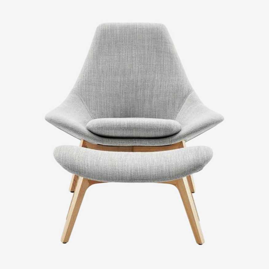 Castlery Modern Gable High Armchair & Ottoman Set  - image 0